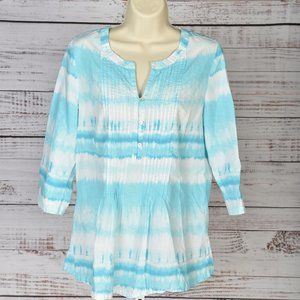 J Jill Tie Dye Woven Cotton Blouse Size S {EX+}